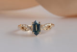 Pine Sapphire and Diamond Ring, Gold