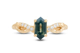 Pine Sapphire and Diamond Ring, Gold