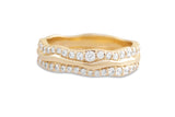 Custom Made River Diamond Wedding Band, Gold