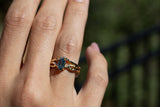 Pine Sapphire and Diamond Ring, Gold