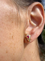 La Flora Skull Stud Earrings, Gold