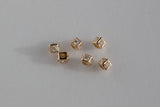 Diamond cubes pendant sliders, Gold
