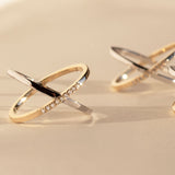 X ring with Diamonds, Gold