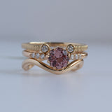 Mahenge Garnet Stackable Diamond Ring, Gold