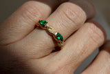 Symbiosis Ring with Emeralds, Gold
