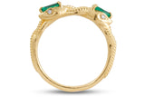 Symbiosis Ring with Emeralds, Gold