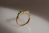 Symbiosis Ring with Emeralds, Gold