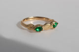 Symbiosis Ring with Emeralds, Gold