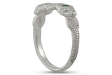 Symbiosis Ring with Emeralds, Silver
