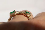 Symbiosis Ring with Emeralds, Gold