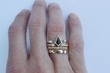 Kite Black Spinel Ring, Gold