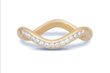 Wave Diamond Stacking Ring, Gold