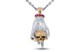To be or Not to Be Skull Necklace, Mixed Metals