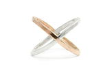 X ring, Gold, Mixed Metals