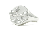 Night in the Mountains Signet Ring, Silver