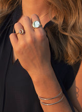 Moon Whisperer Signet Ring, Mixed Metals