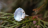 Crescent Moonstone Ring, Gold
