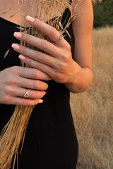 Kite Pave Stacker Ring with Black Diamonds, Gold