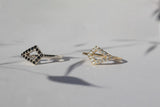 Kite Pave Stacker Ring with Black Diamonds, Gold