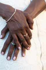 Tear drop wave stacking ring, Gold