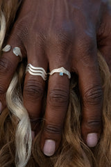 Wave Textured Stacking Ring, Silver