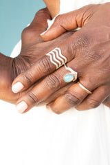 Ocean Waves Diamond Ring, Silver