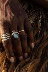 Ocean Waves Ring, Silver