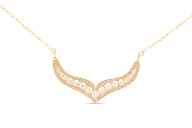 Mermaid Tail Diamond Necklace, Gold