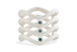 Ocean Waves Diamond Ring, Silver