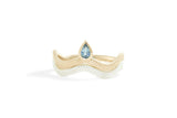 Tear drop wave stacking ring, Gold