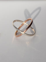 X ring, Gold, Mixed Metals
