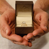 Crescent Moonstone Ring, Gold