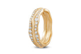 Custom Made River Diamond Wedding Band, Gold