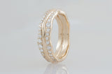 Custom Made River Diamond Wedding Band, Gold