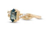 Pine Sapphire and Diamond Wedding Ring Set, Gold
