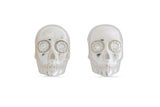 Underworld Flower Skull Stud Earrings, Silver