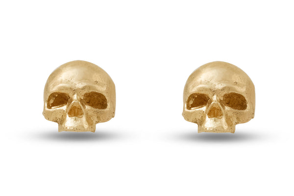 Skull Stud Earrings, (H)ear me Afterlife, Gold