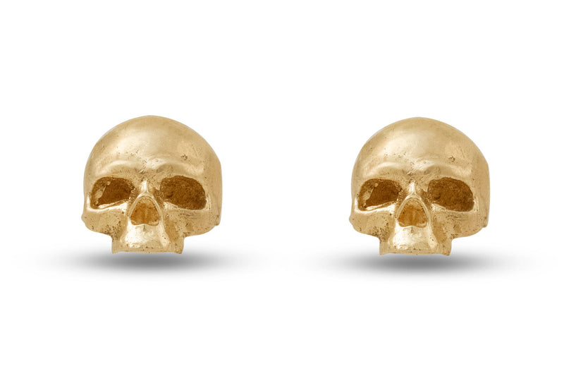 Skull Stud Earrings, (H)ear me Afterlife, Gold