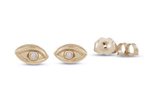 Eye Stud Earrings, Gold