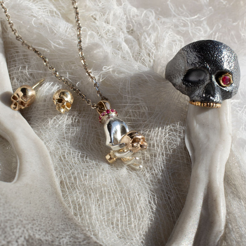 Mask of the Red Death Skull Ring, Mixed Metals