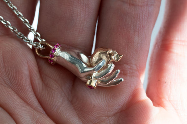 To be or Not to Be Skull Necklace, Mixed Metals