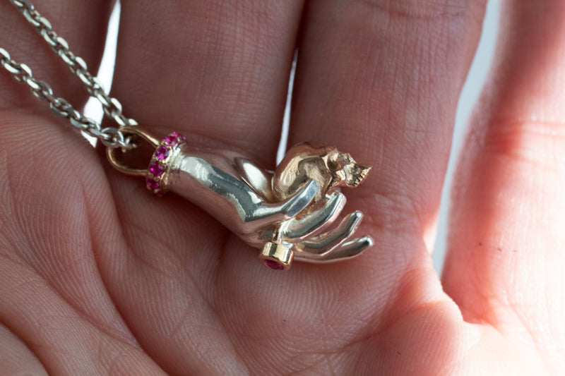 To be or Not to Be Skull Necklace, Mixed Metals