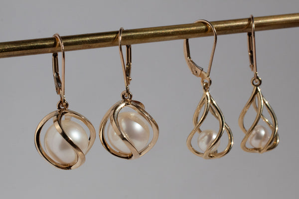 Pearl Embrace Earrings, Gold