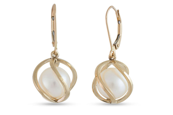 Pearl Embrace Earrings, Gold