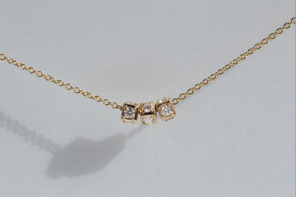 Diamond cubes pendant sliders, Gold