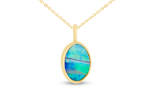 Australian Opal Necklace, Gold