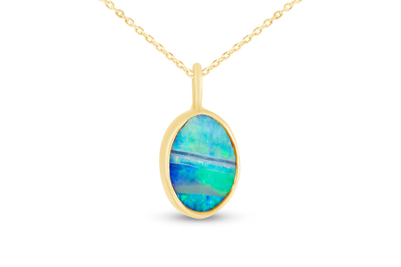 Australian Opal Necklace, Gold