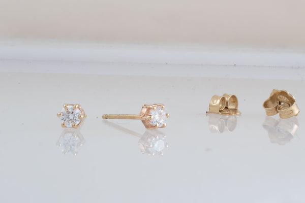 Diamond Studs, Gold
