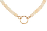 Opal beaded Necklace with invisible clasp, Gold