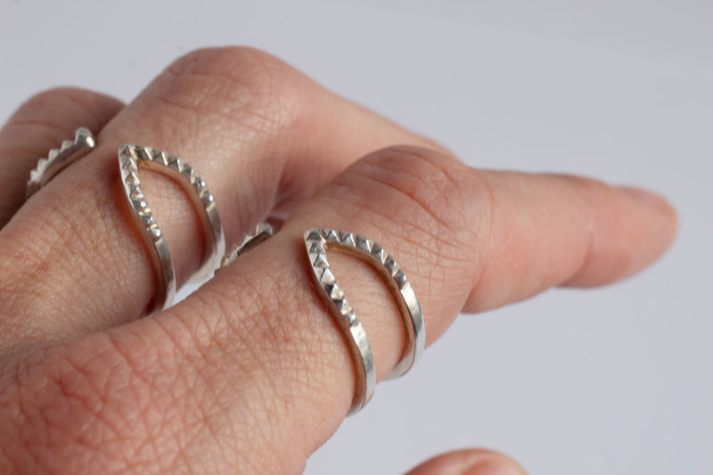 Spike Open Ring, Silver